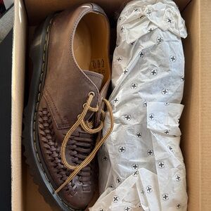 Dr. Martens Woven Leather Oxford in Chocolate Brown